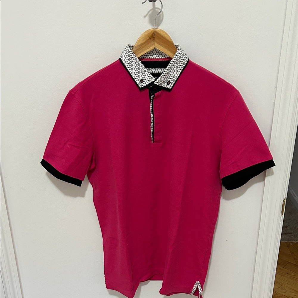 Pink and Black Polo Shirt Modern Sporty Design